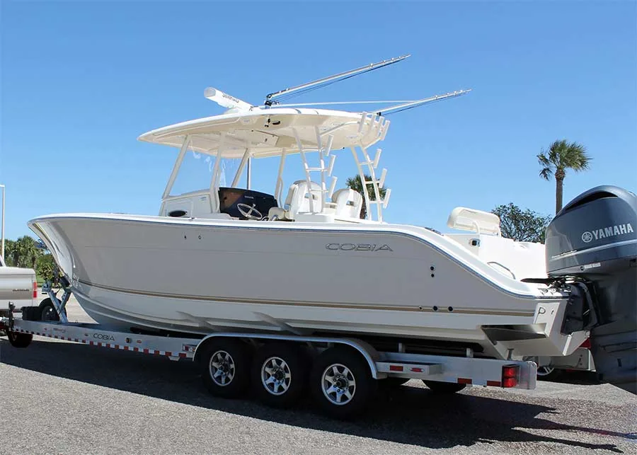 Kansas City boat loaded on a trailer for recovery and towing