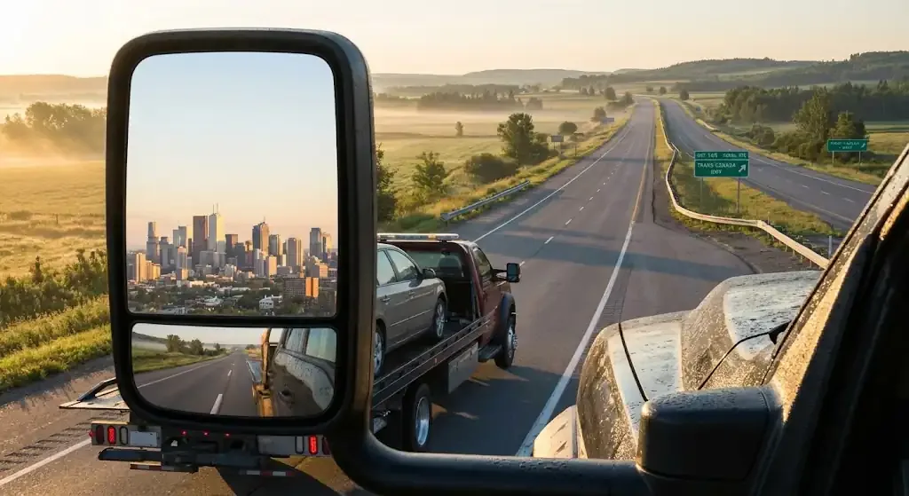 Kansas City tow truck on extended highway route